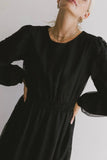 Andee Embroidered Midi Dress in Black FINAL SALE