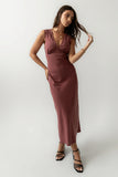Hailey Lace Trim Maxi Dress in Marsala FINAL SALE