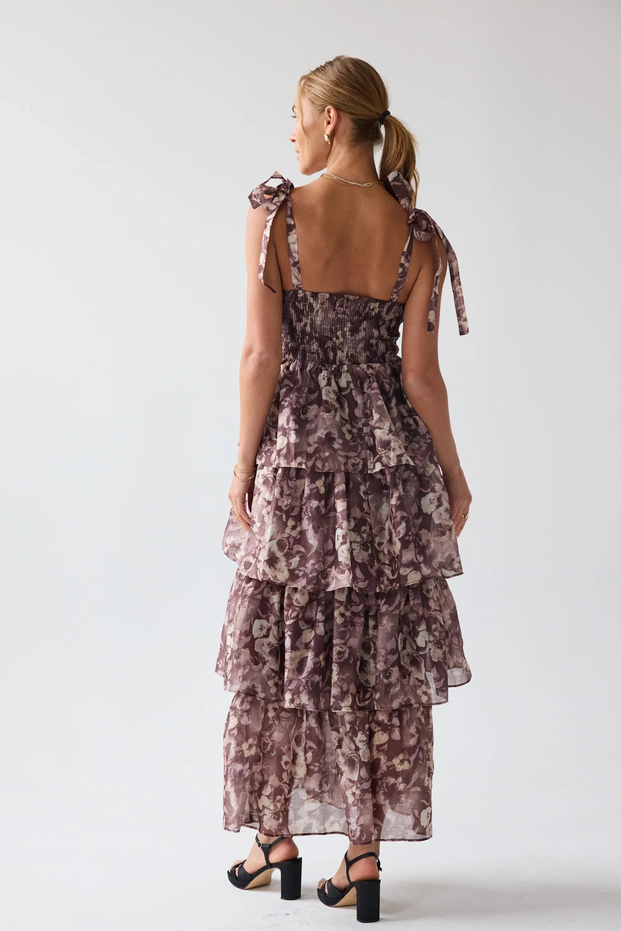 Susan Ruffle Maxi Dress