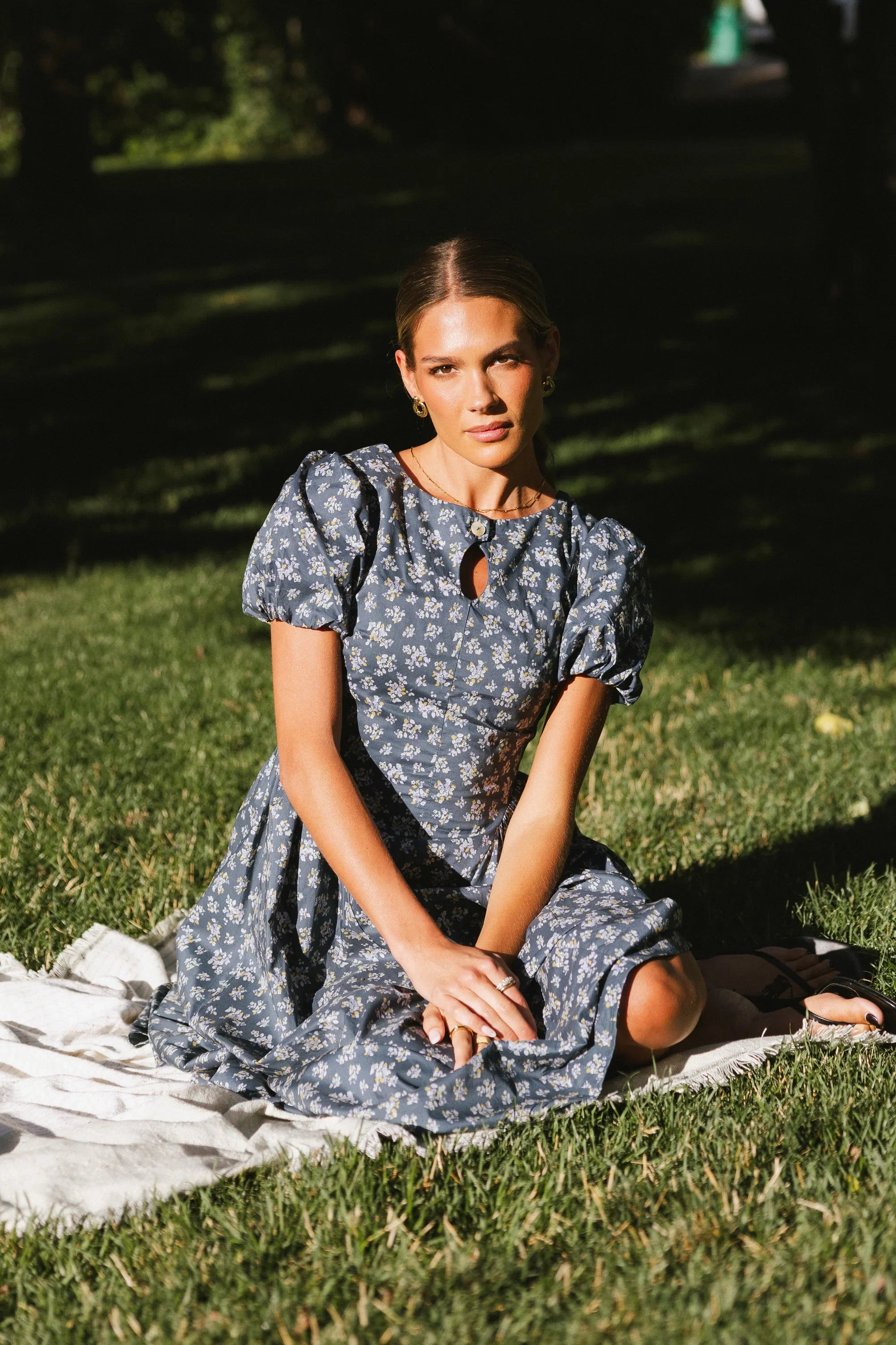 Baylor Floral Maxi Dress in Blue FINAL SALE