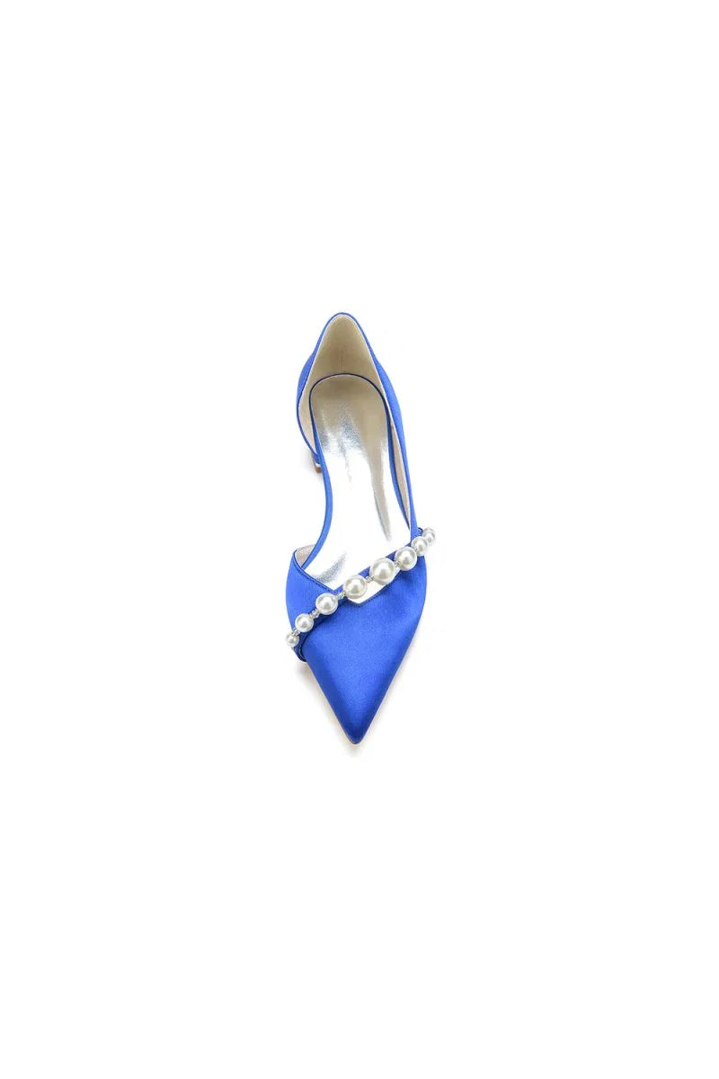 Pearl Pointed Toe Kitten Heels