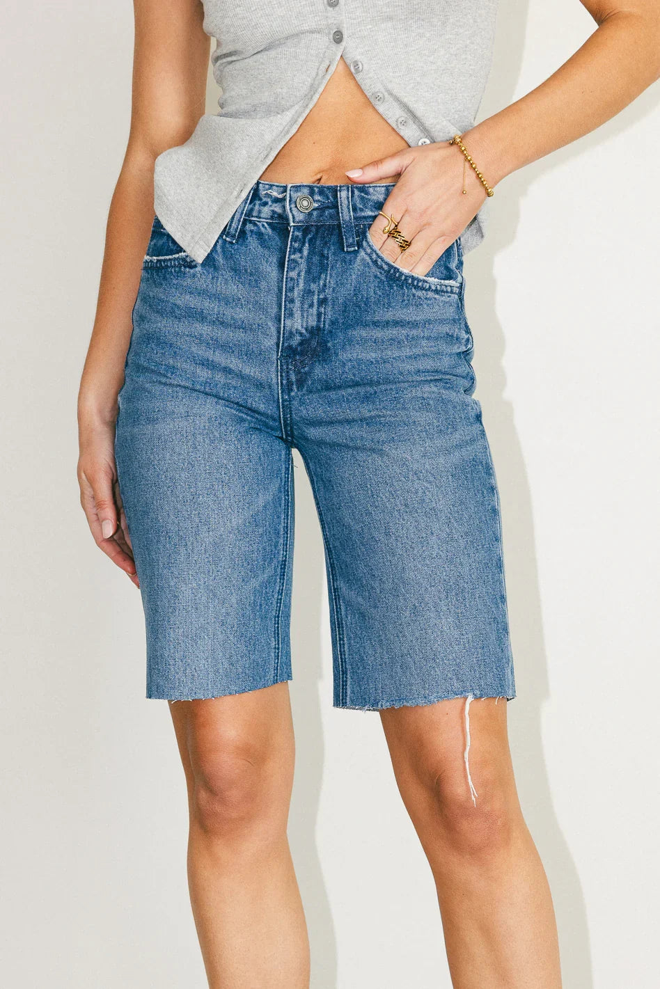 Marlene Denim Shorts in Medium Wash FINAL SALE