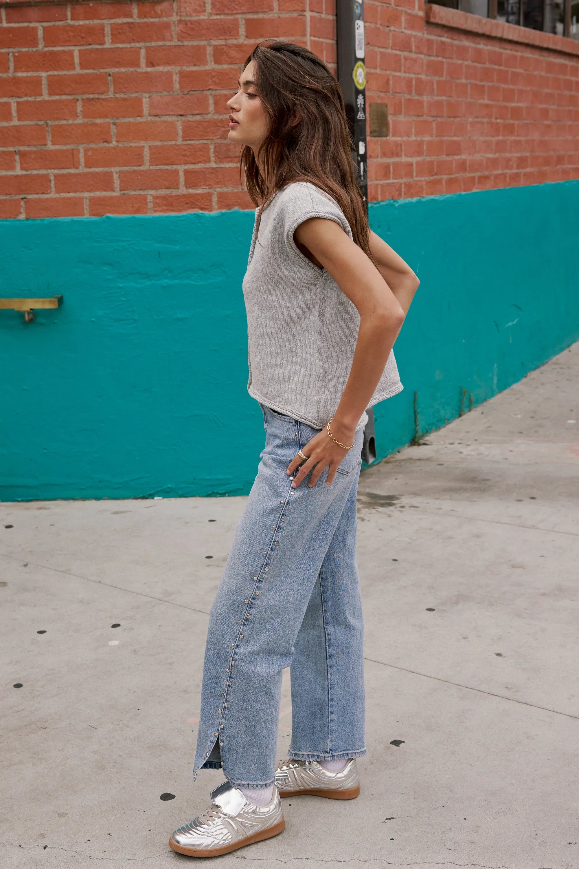 Paige Knit Sweater in Grey