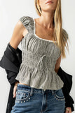 Naya Gingham Tank Top in Black
