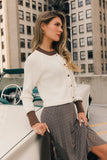 Ella Contrast Cardigan in Cream