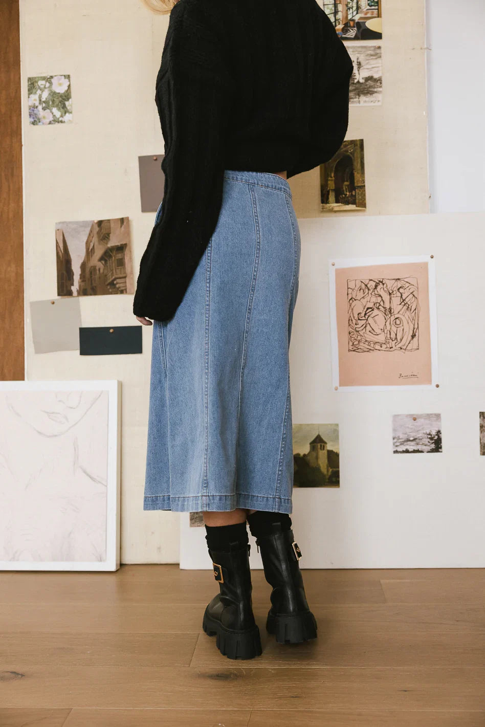 Kaylee Button Denim Skirt FINAL SALE