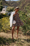 Shawn Floral Mini Dress in Brown FINAL SALE