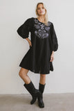 Serendipity Embroidered Midi Dress in Black FINAL SALE