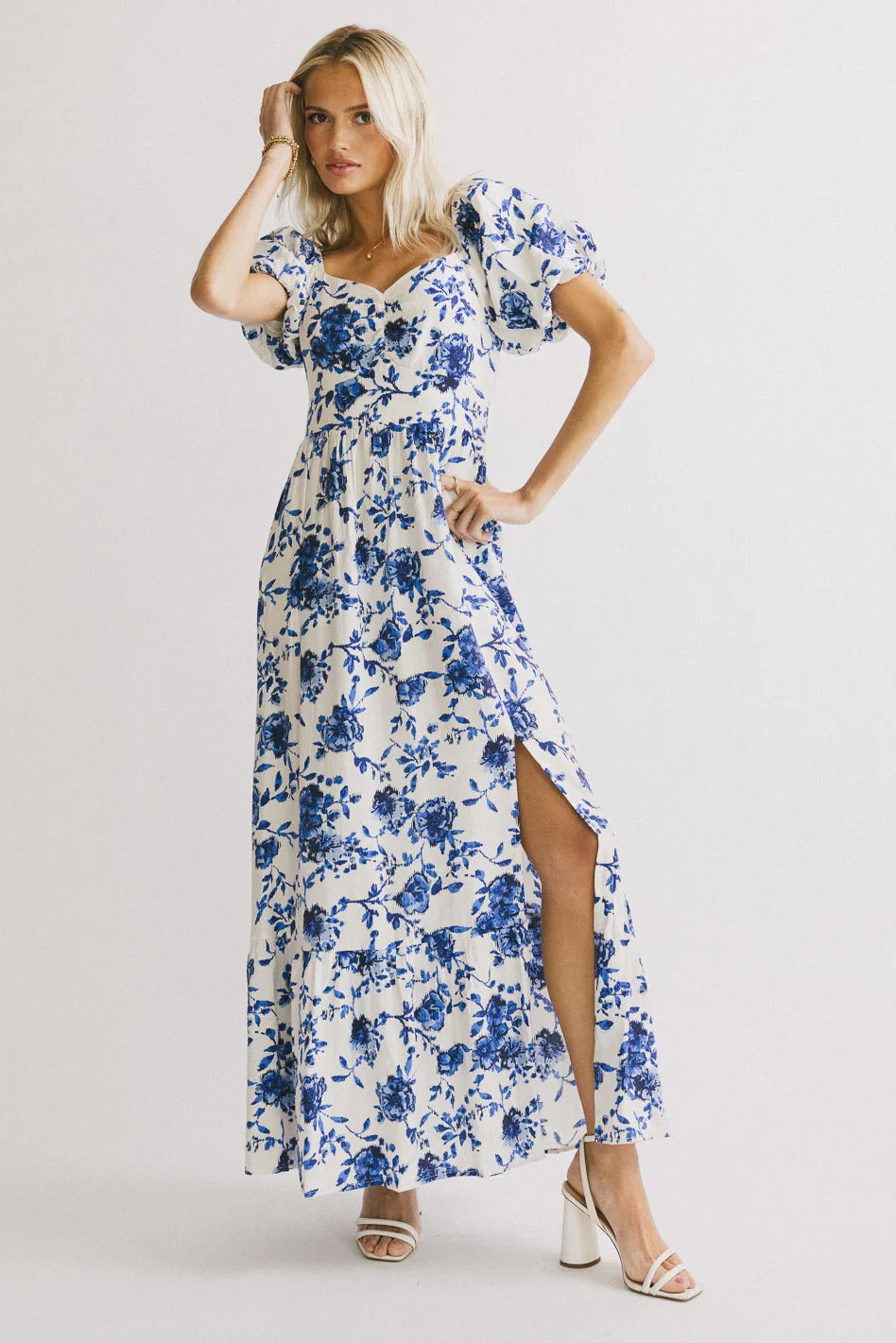 Mellanie Floral Maxi Dress in Blue FINAL SALE