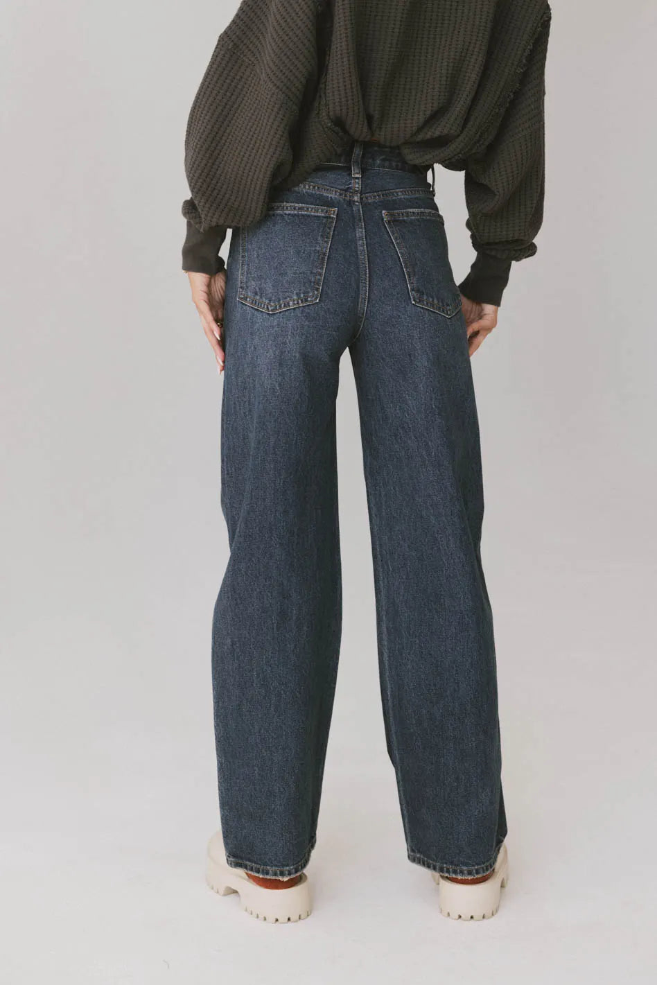Emiliano Wide Leg Jeans in Dark Wash FINAL SALE