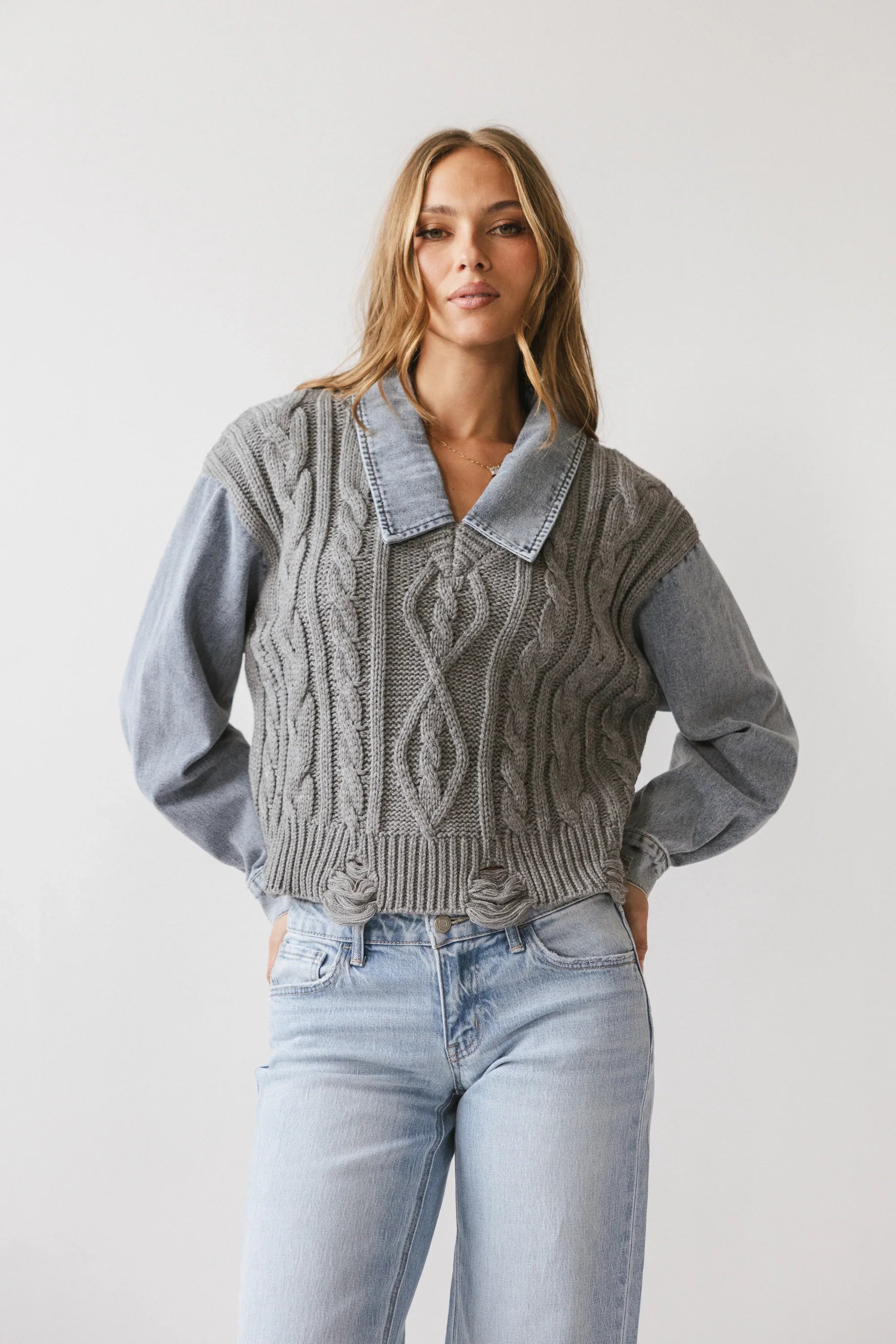 Selena Mixed Media Sweater