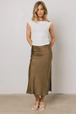 Ellie Floral Maxi Skirt in Olive FINAL SALE