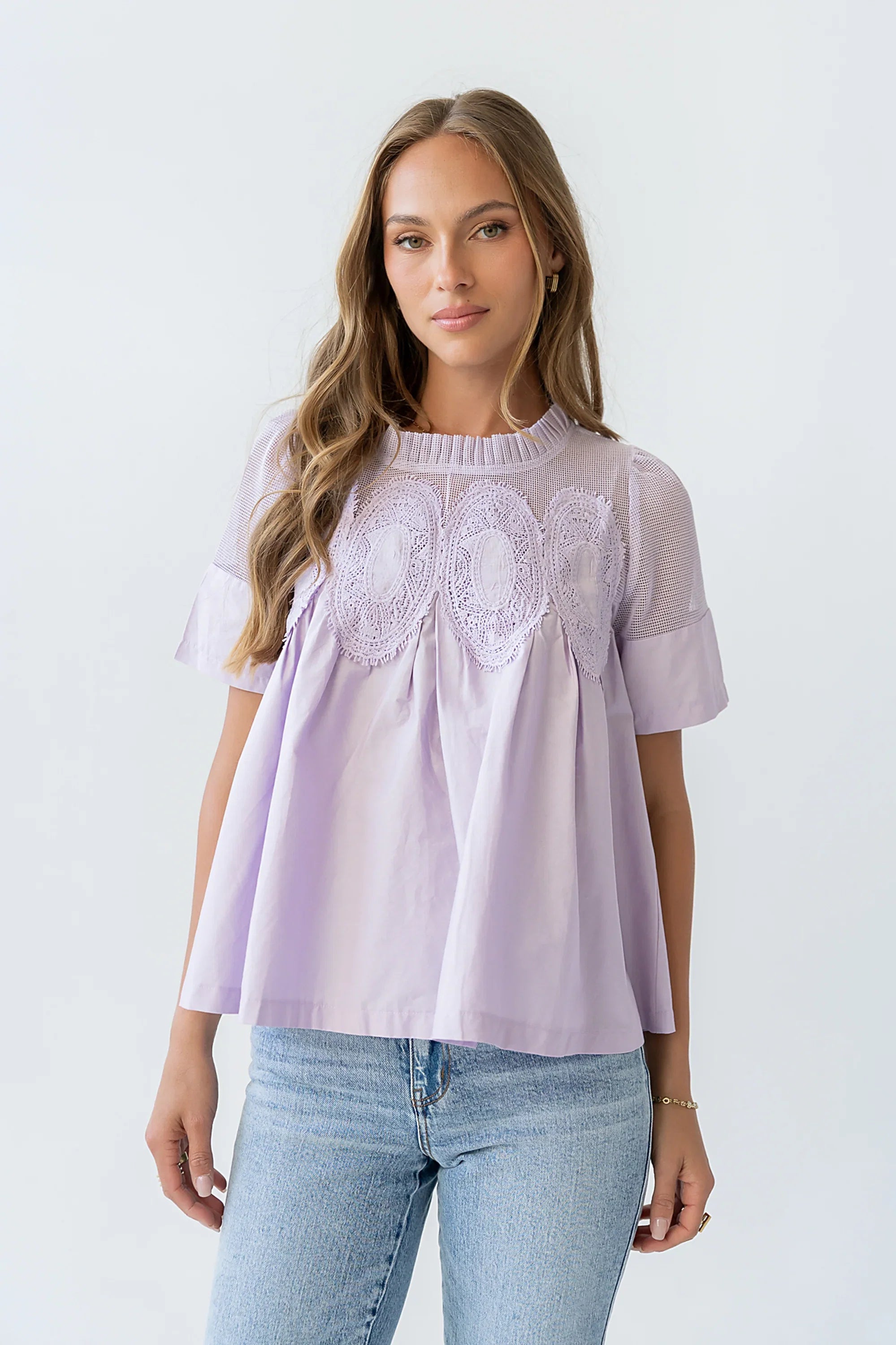 Estelle Mesh Top in Lavender