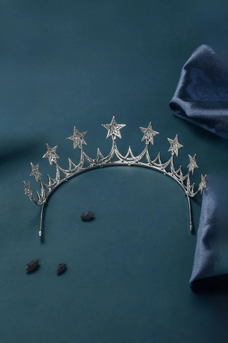 Silver Starry Zircon Tiara