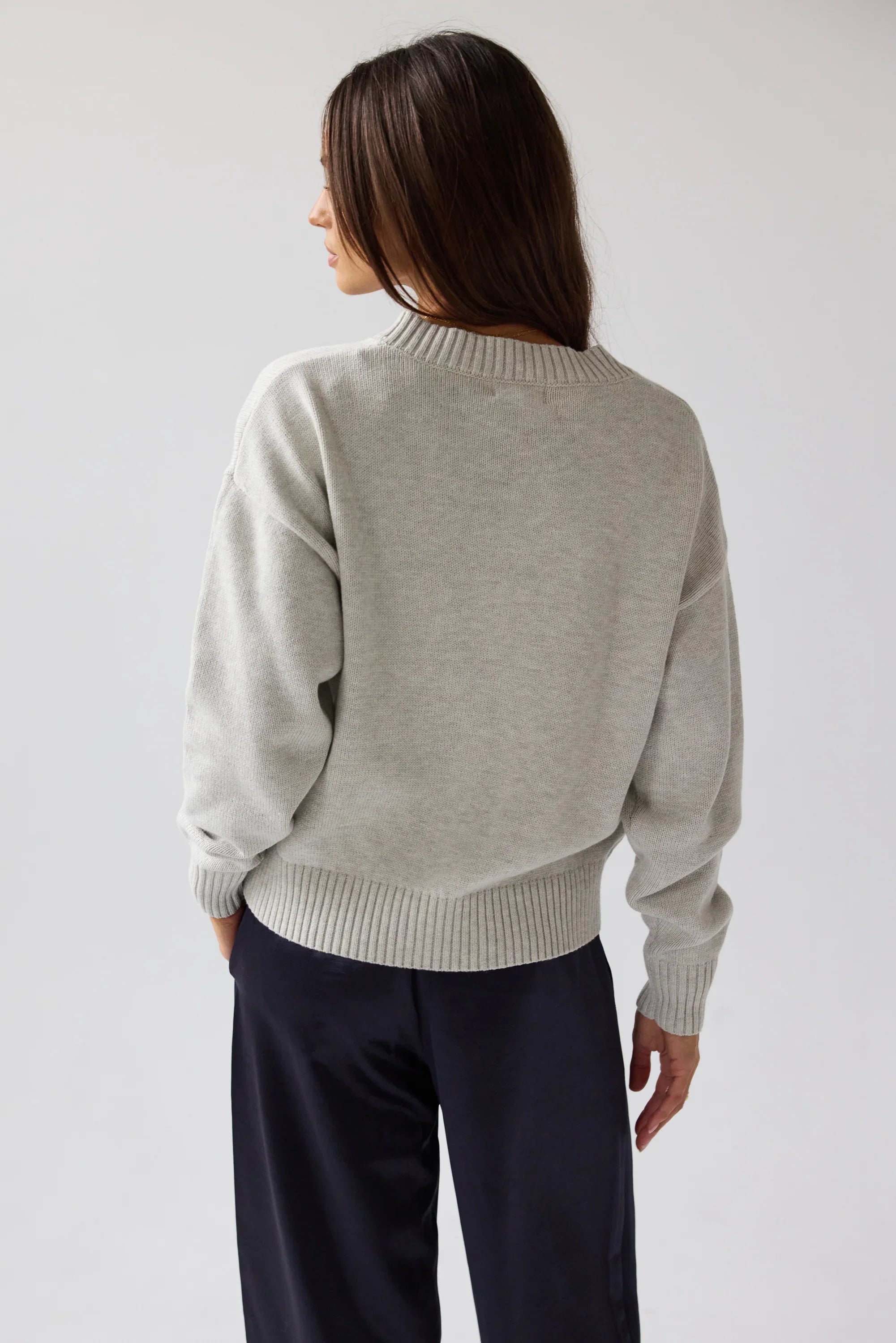 Adella Knit Sweater in Silver FINAL SALE