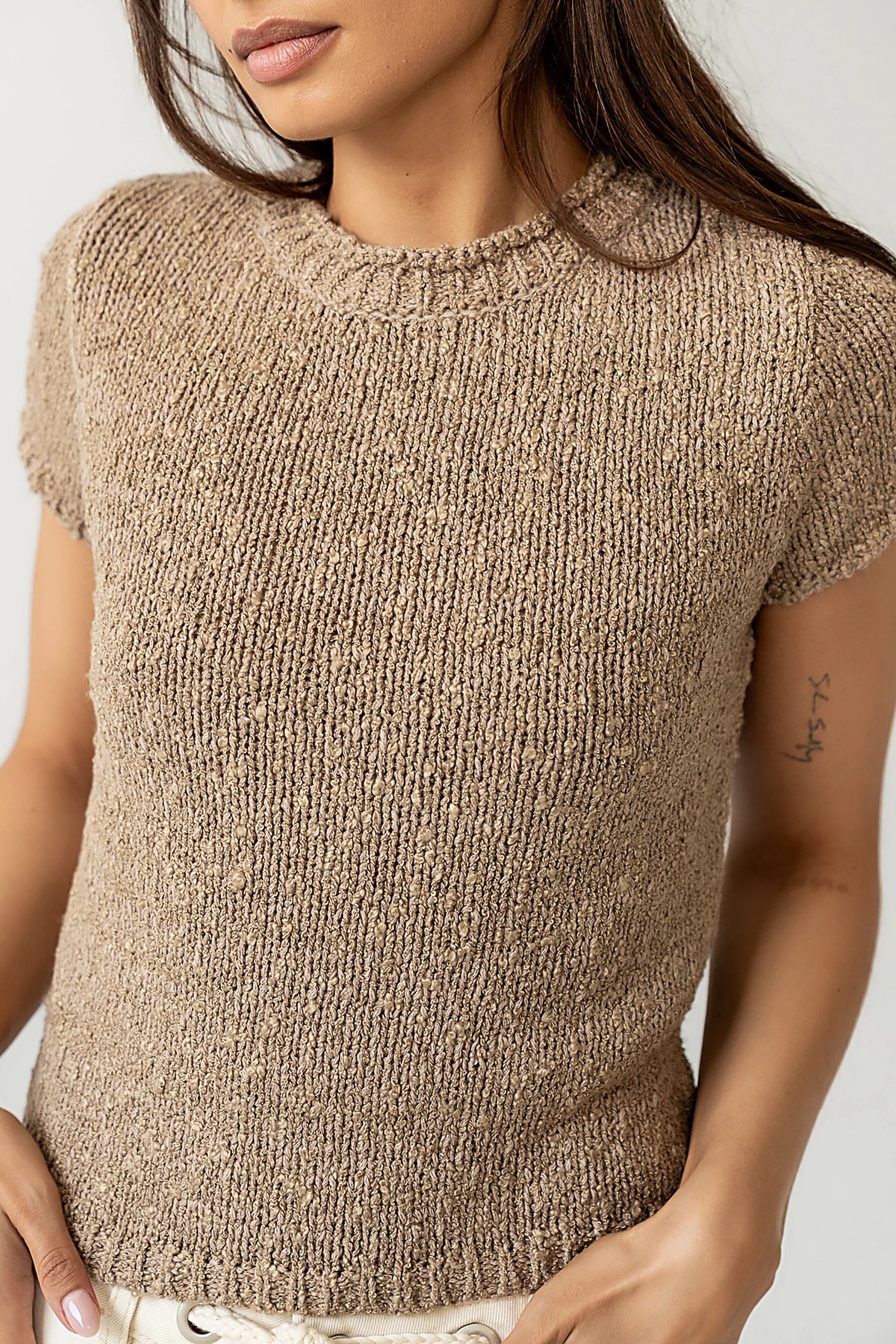 Zoey Knit Sweater in Taupe