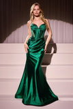 Luana Gown Stretch Satin Hot Stone Dress
