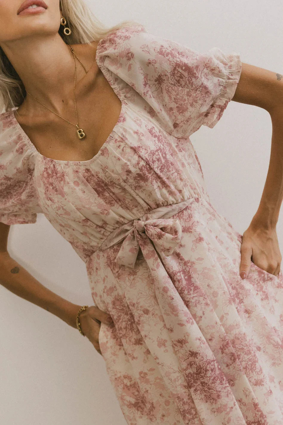 Janie Waist Tie Midi Dress FINAL SALE