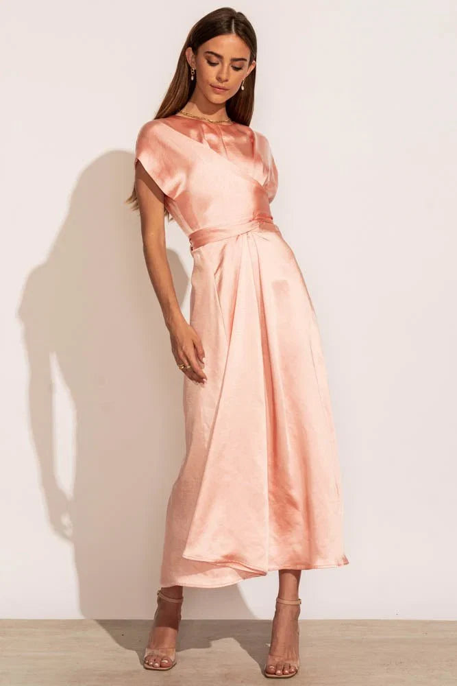 Rosalind Midi Dress in Pink FINAL SALE