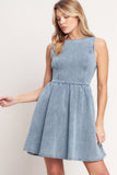 CASUAL POLISHED DENIM MINI DRESS FINAL SALE
