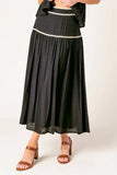 DIVIDE AND CONTOUR TOP SKIRT SET BLACK