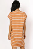 Kennedy Striped T Shirt Dress in Rust FINAL SALE