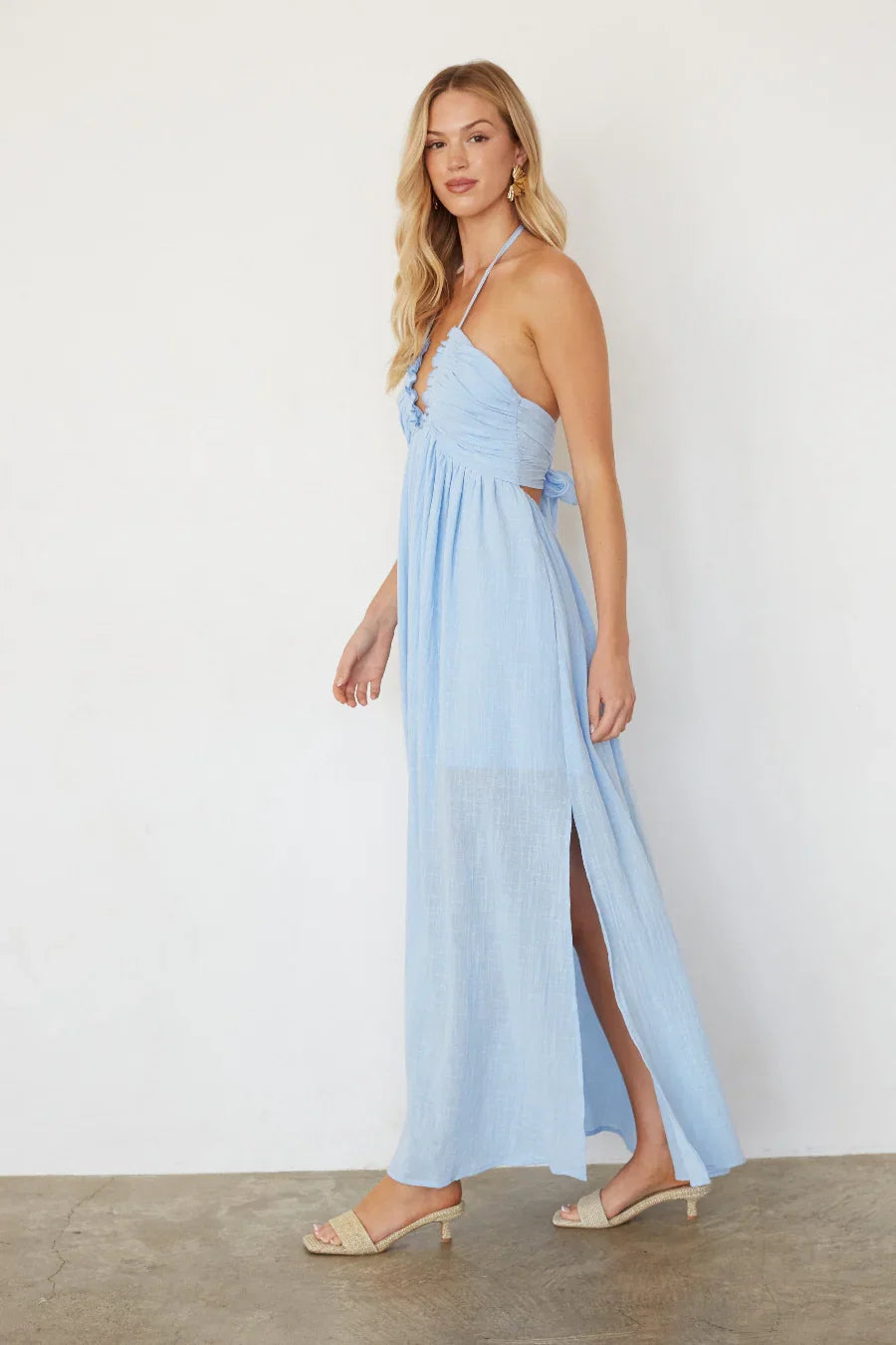 Naia Halter Linen Maxi Dress