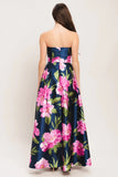LUNA FLORA NAVY MAXI DRESS FINAL SALE