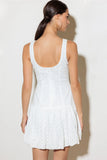 AT FIRST GLANCE WHITE EYELET MINI DRESS