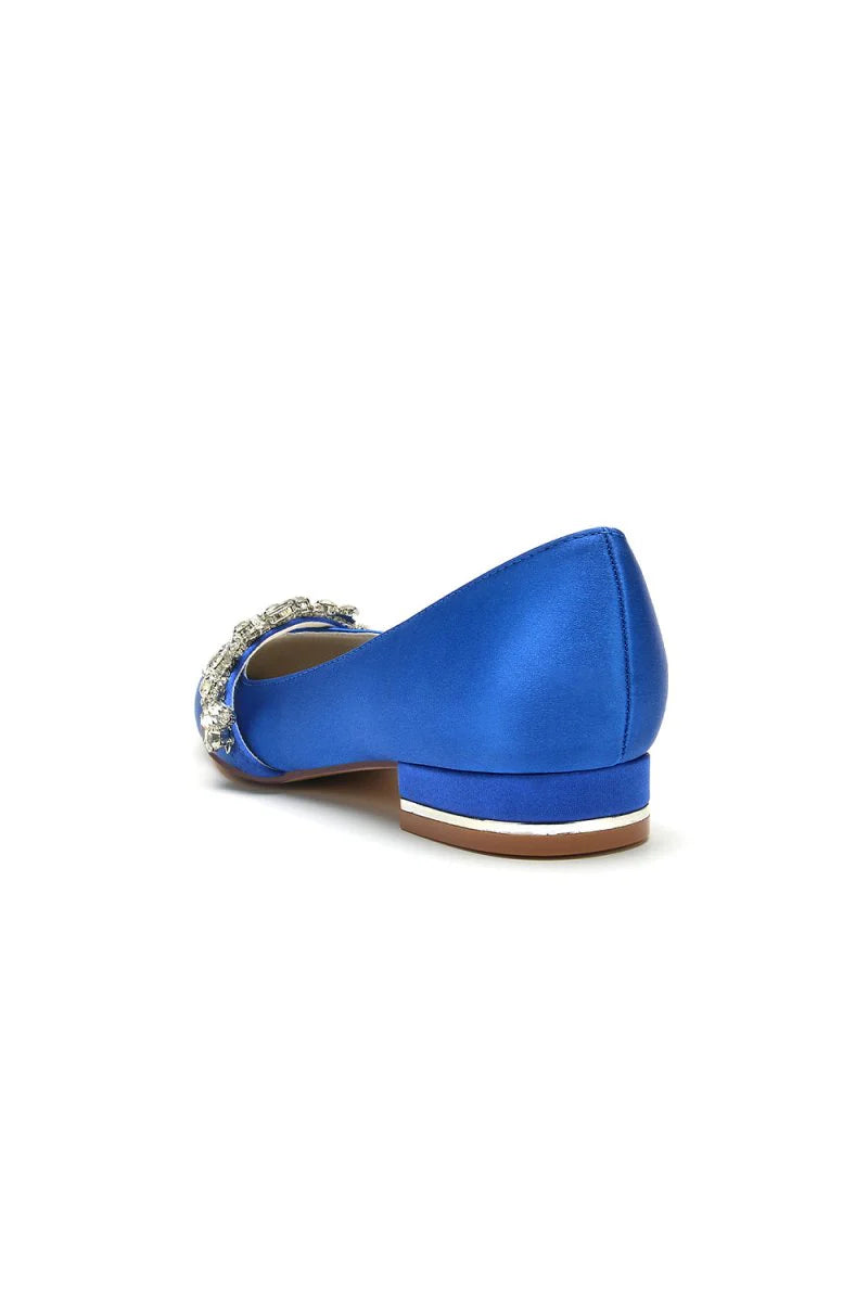 Chic Rhinestone Pointed Toe Kitten Heels