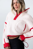 Lenny Sherpa Half Zip in Pink