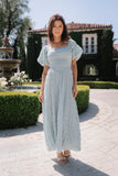 Beckie Smocked Maxi Dress in Blue