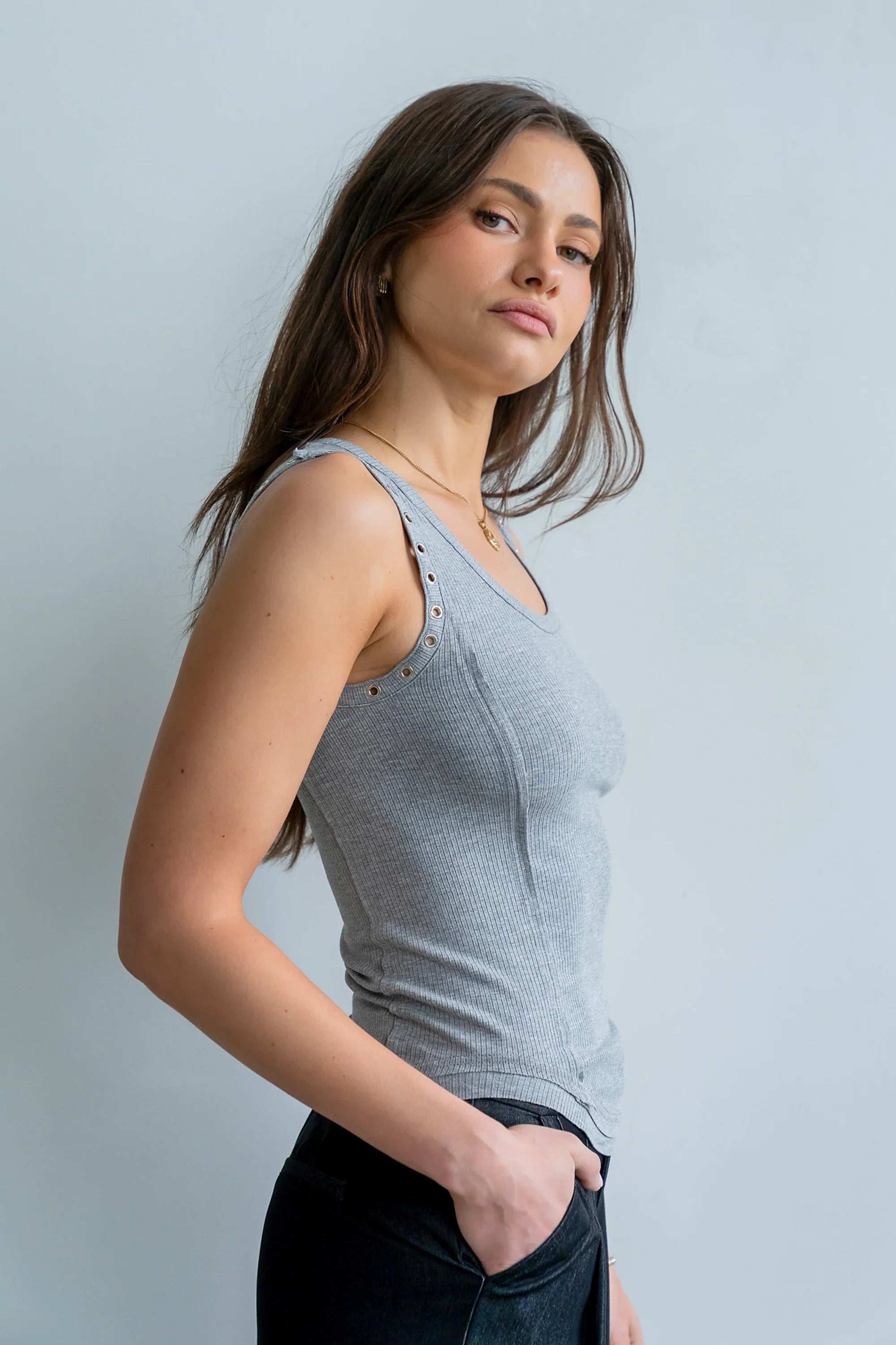 Martin Grommet Top in Grey