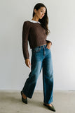 Hayley Collared Sweater in Brown FINAL SALE