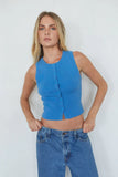 Lark Ribbed Button Up Tank Top