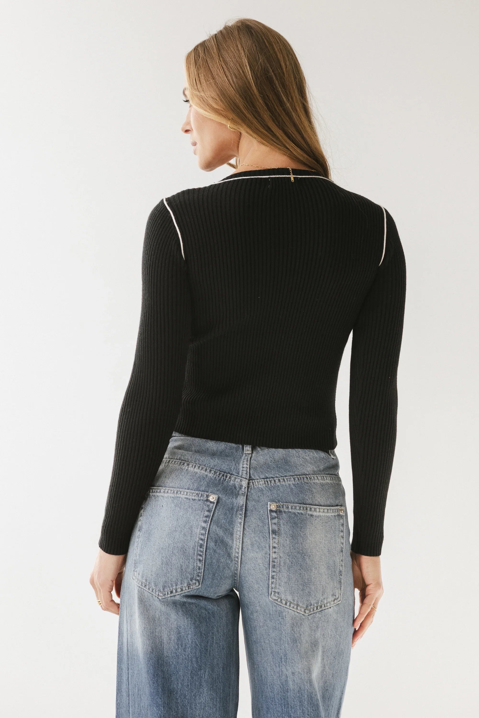 Russel Ribbed Sweater in Black FINAL SALE