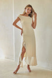 Raquel Mesh Ruffle Maxi Dress