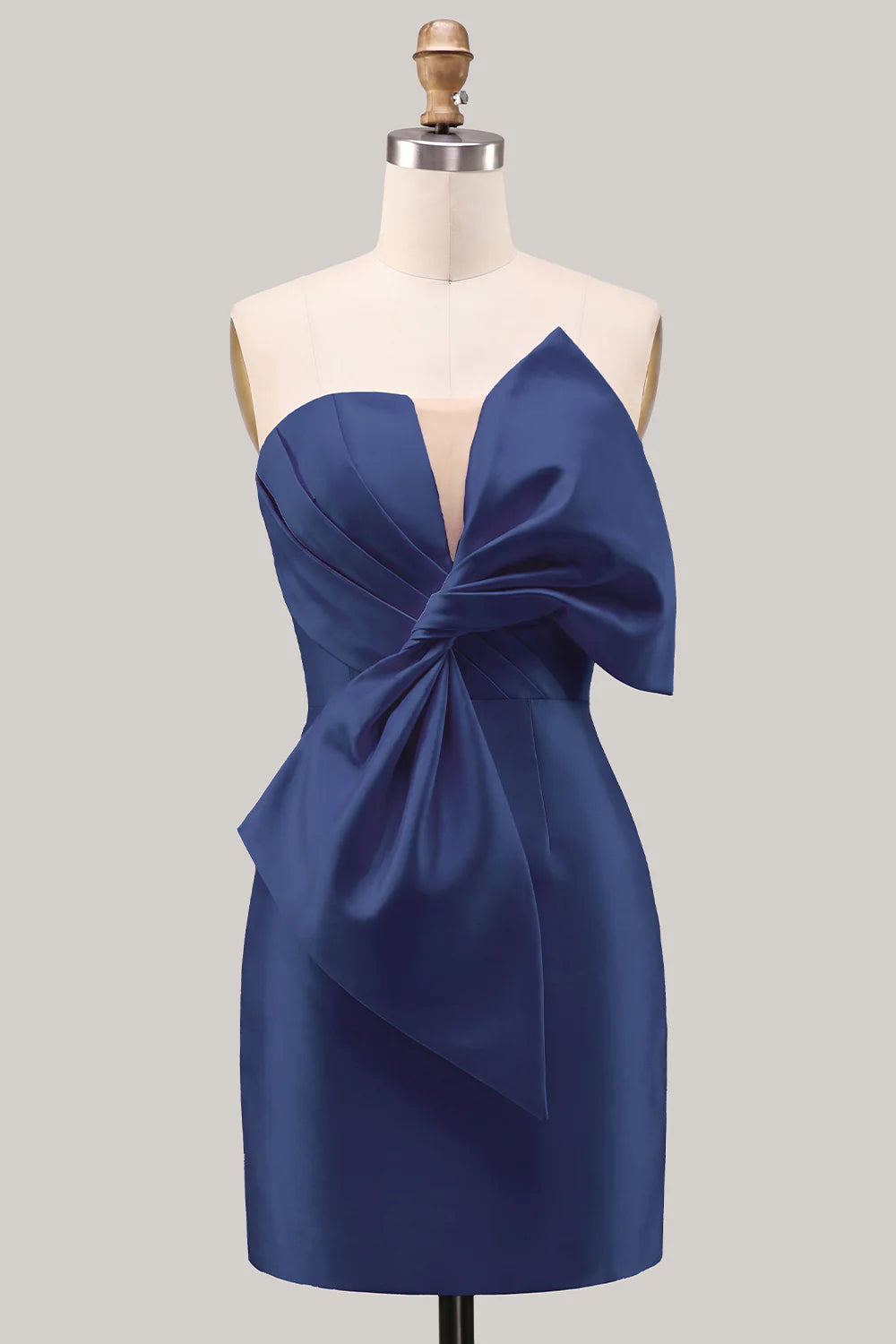 Lilac Strapless Bodycon Short Homecoming Dress with Bow