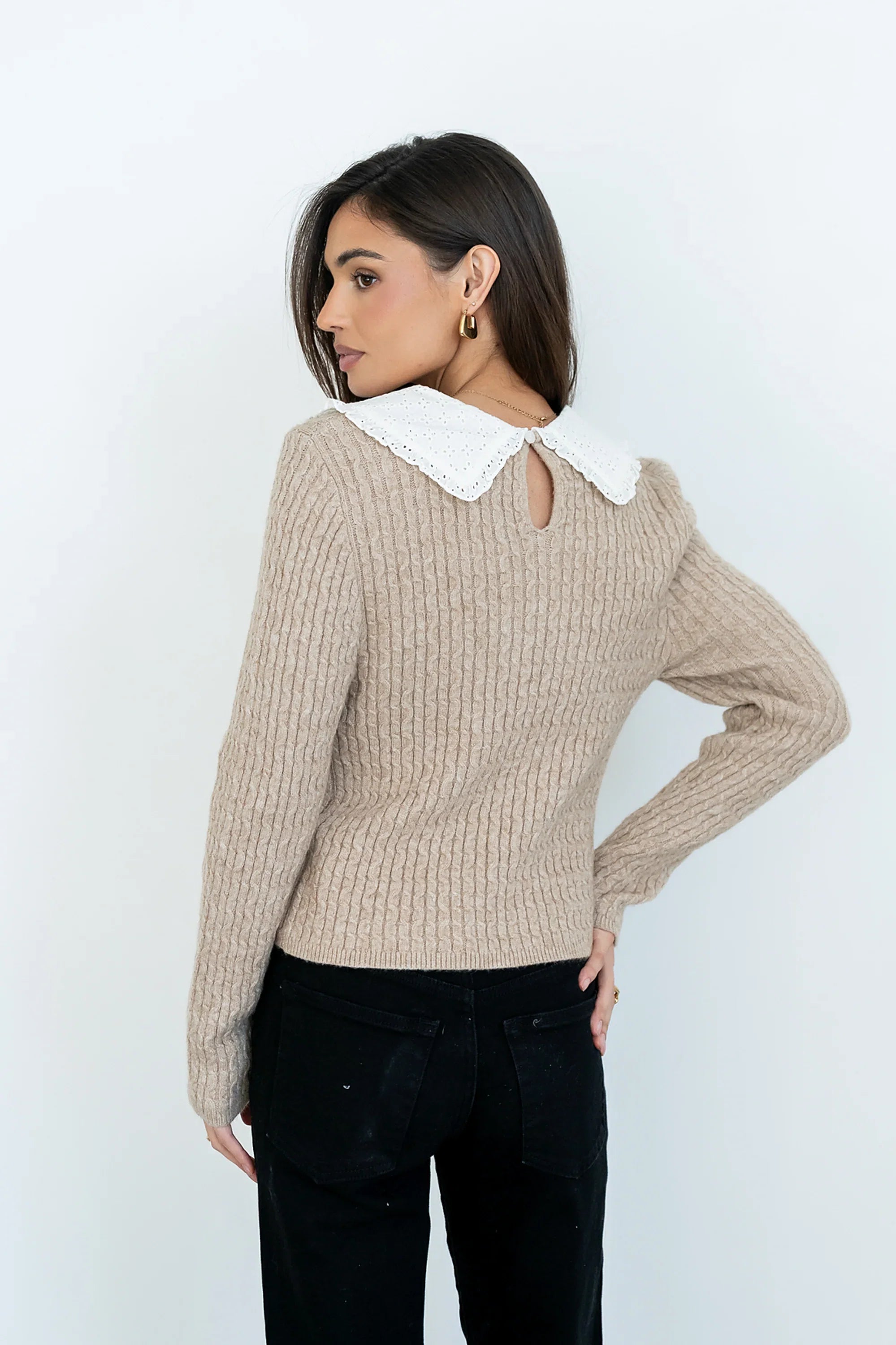 Bobbi Collared Sweater in Mocha