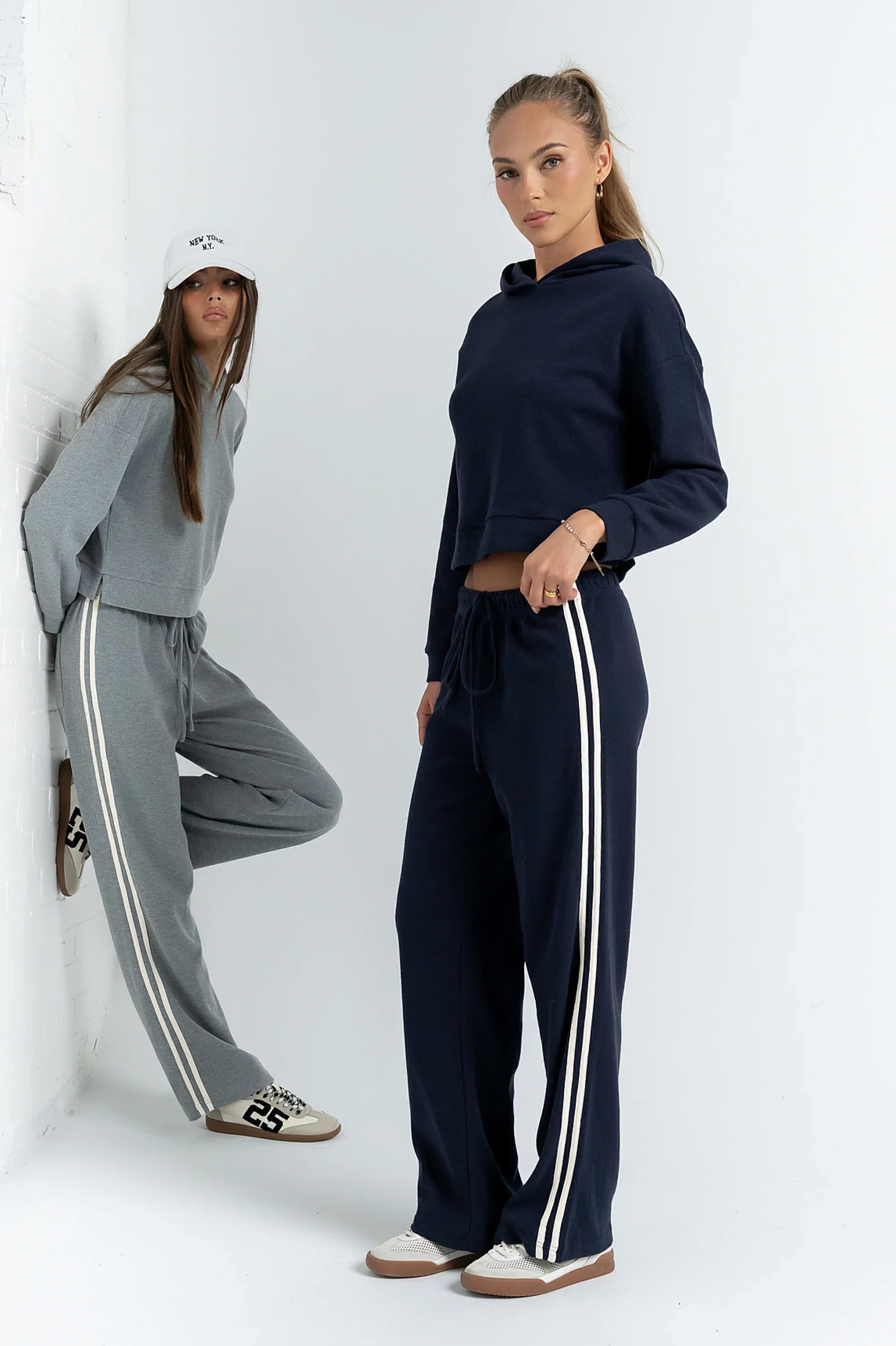 Kourtney Waffle Knit Pants in Grey