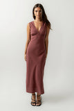 Hailey Lace Trim Maxi Dress in Marsala FINAL SALE