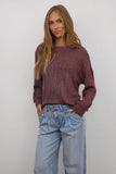 Tate Knit Sweater in Burgundy