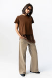 Marlie Asymmetrical Top in Brown
