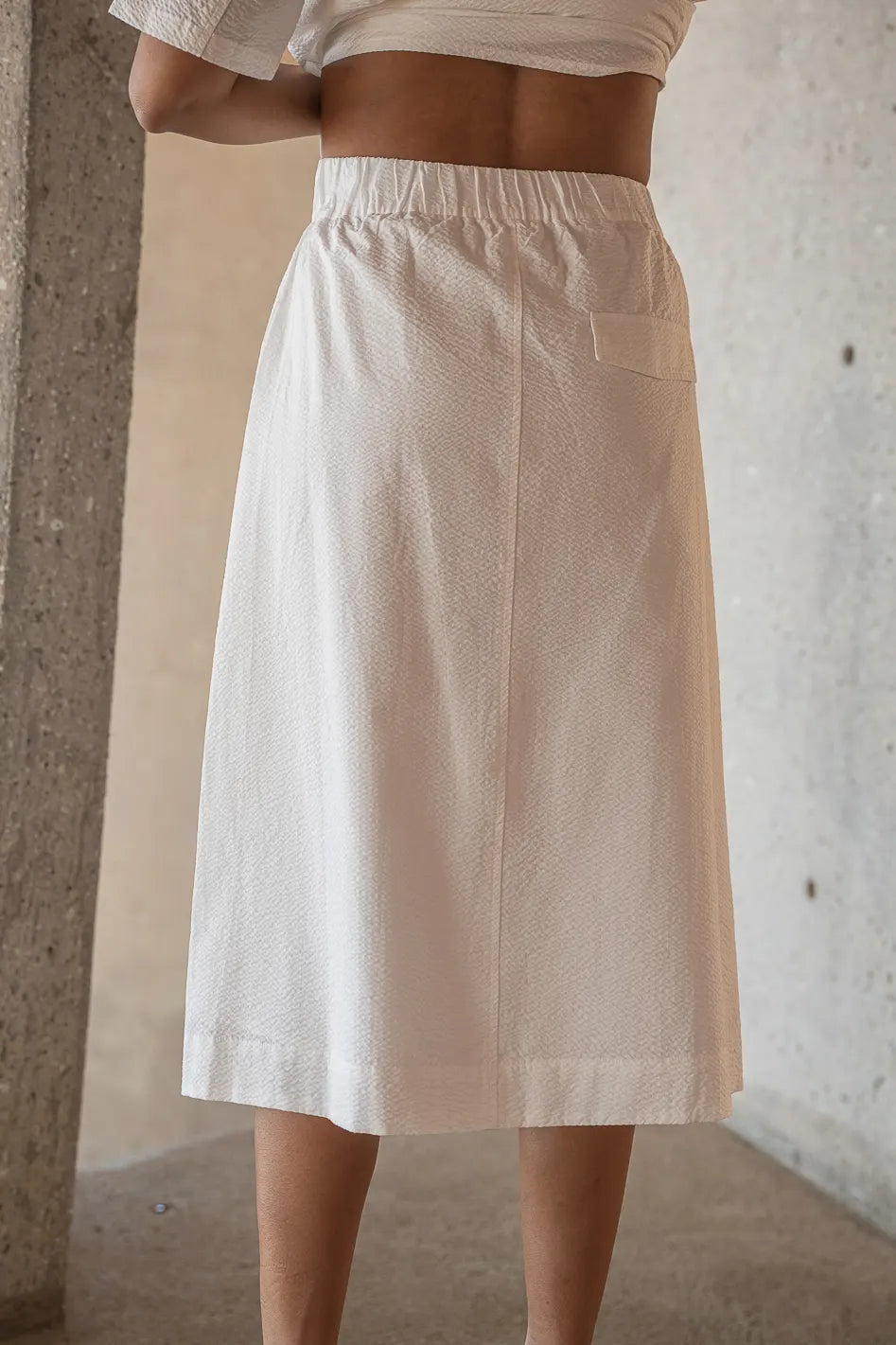 Mallory Textured Skirt in White FINAL SALE