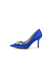 Party Pointed Toe Crystal Satin High Heels