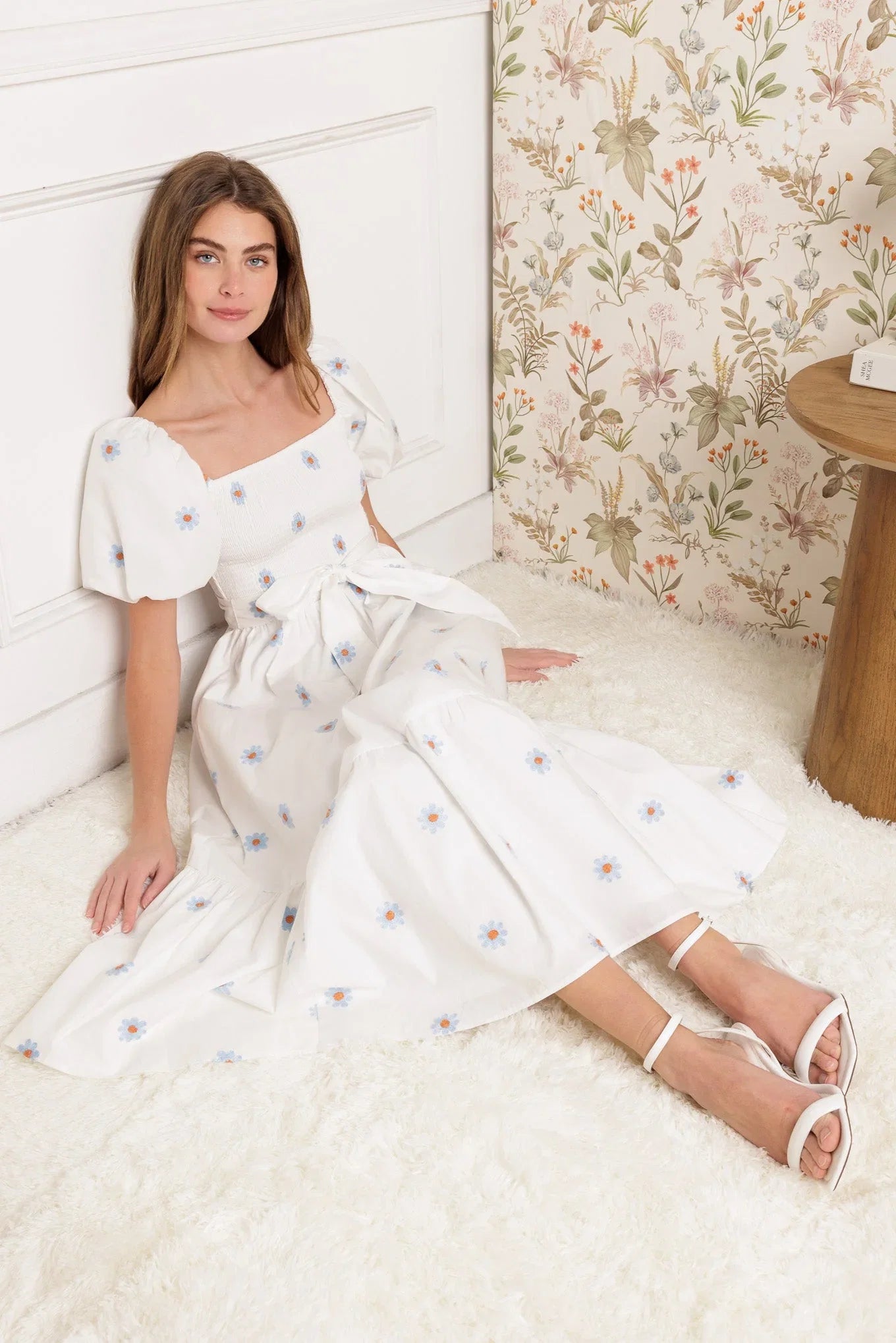 SUNNYSIDE LANE EMBROIDERED MIDI DRESS FINAL SALE