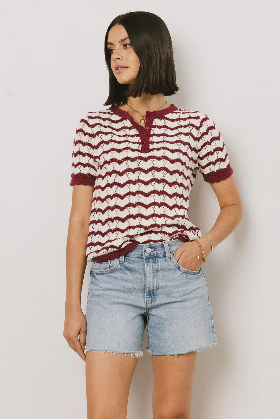 Eddie Knit Sweater in Berry FINAL SALE