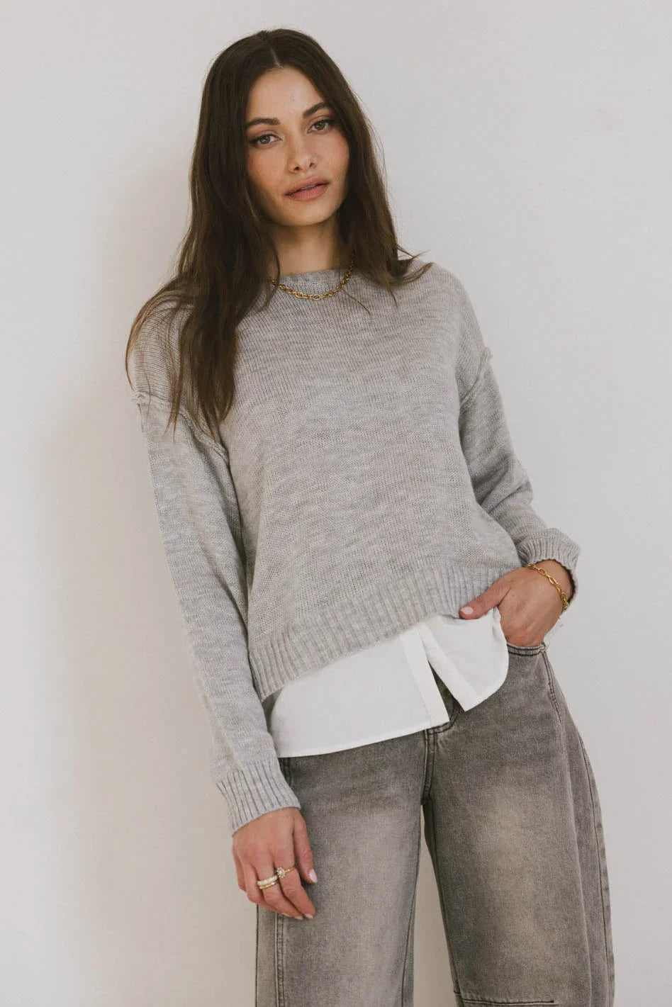 Marcel Knit Sweater in Grey FINAL SALE