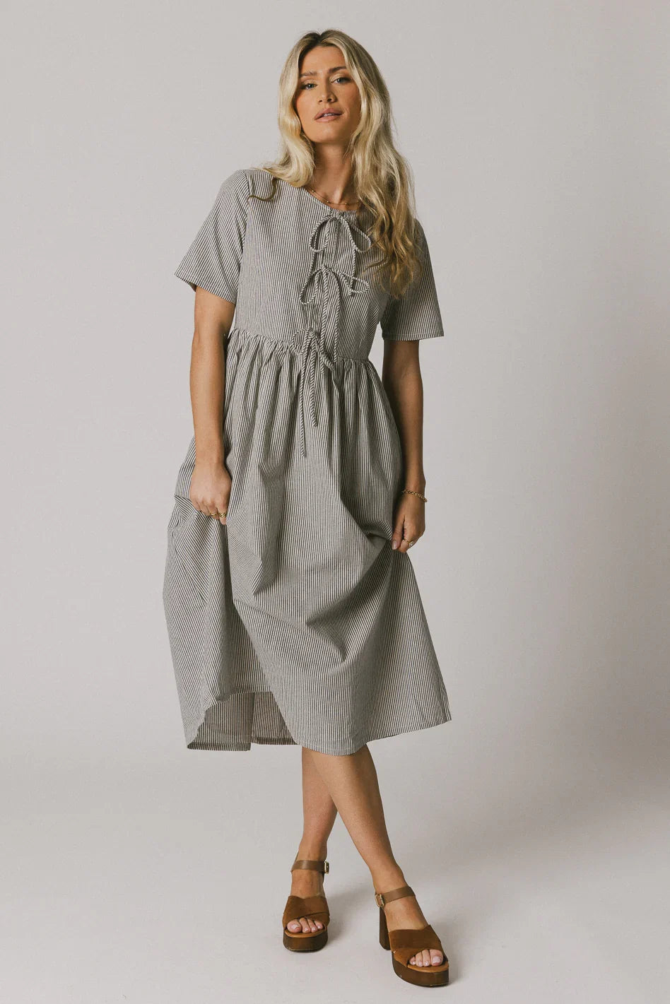 Narla Striped Maxi Dress in Navy FINAL SALE