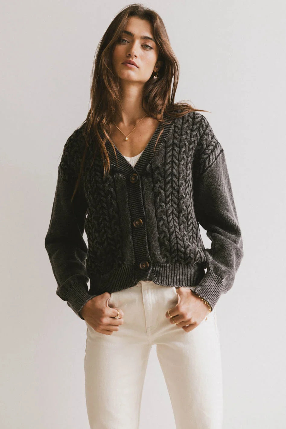 Lane Cable Knit Cardigan FINAL SALE